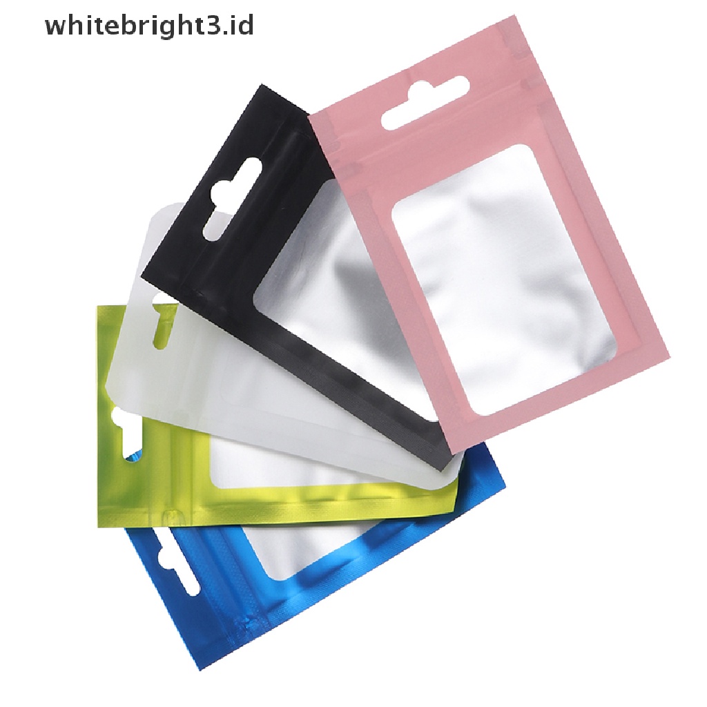 (whitebright3.id) 20pcs / Set Kantong Makanan Bahan Aluminum Foil Dengan Zip Lock