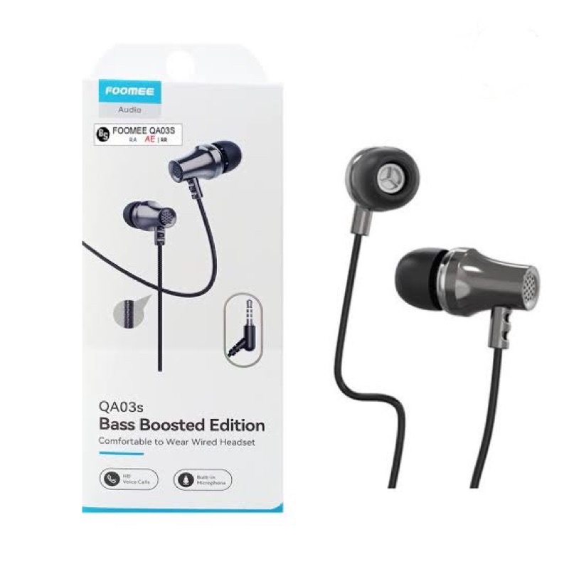 (FOOMEE A03S) Headset Metal HD Sound Quality Earphone Bass Boosted Edition