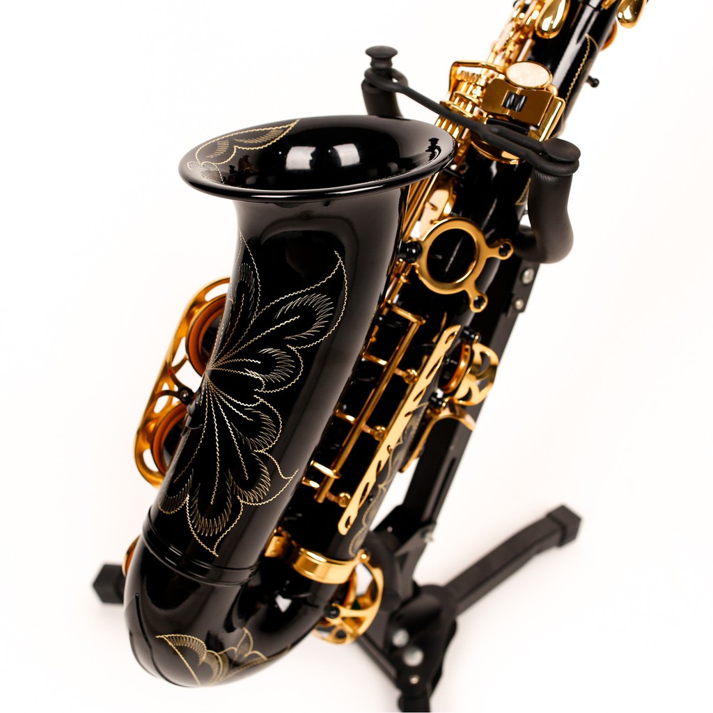 ALTO SAXOPHONE BRASS BLACK GOLD ORIGINAL MANDALIKA FULLSET