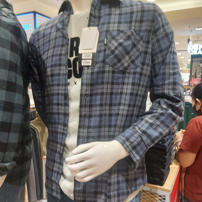 3second kemeja lengan panjang pria motif kotak new arrival size s-xl