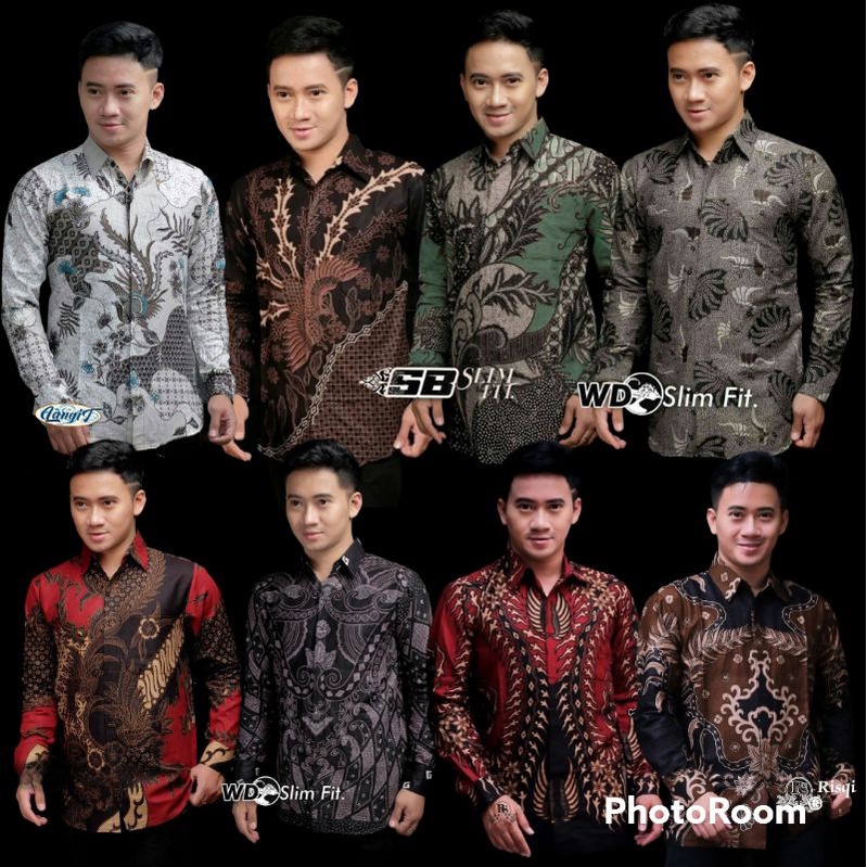 Batik Pria Kemeja batik Lengan Panjang M L XL XXL terlaris