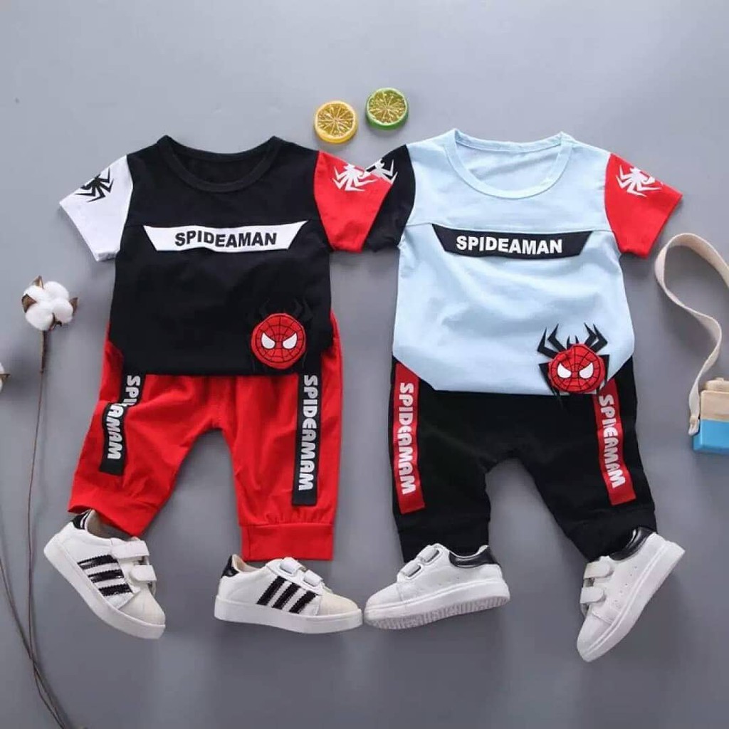 COD/SETELAN ANAK BAJU ANAK SPIDERMAN KOMBINASI SETELAN ANAK SPIDERMAN JOGGER TERBARU