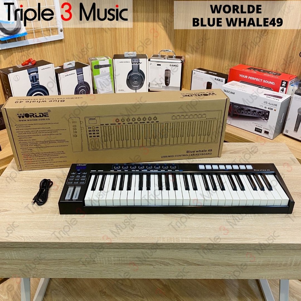 Worlde Bluewhale 49 blue whale 49 Midi controller 49 Keys