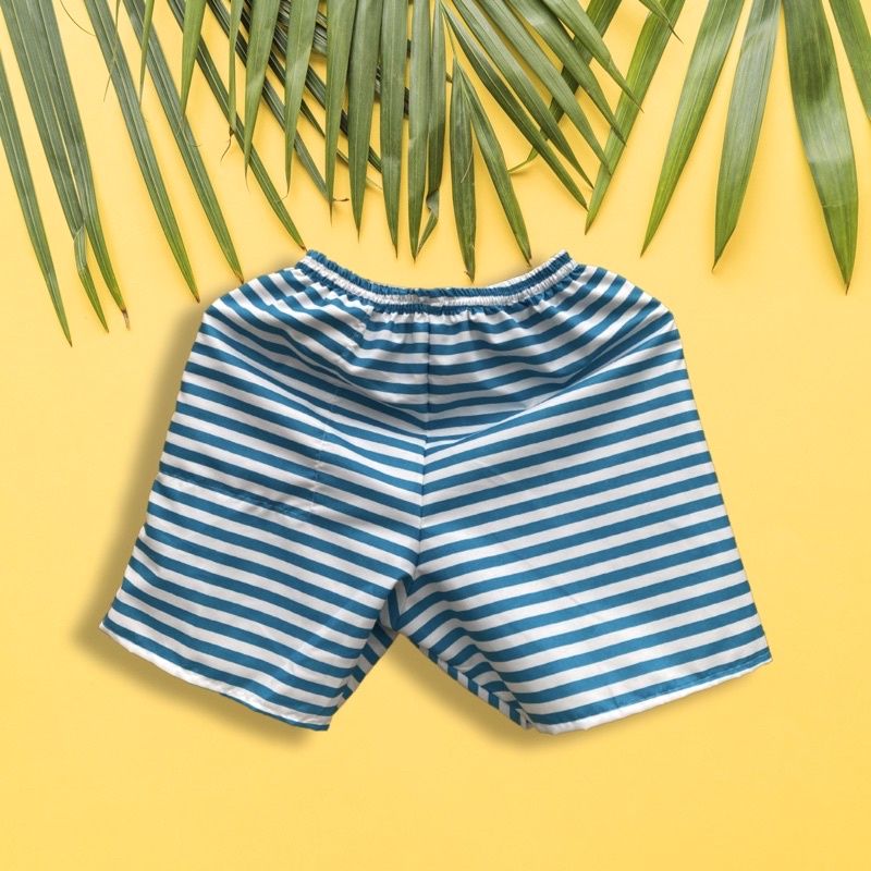 ECER HARGA GROSIR TERMURAH DI SHOPEE CELANA BOXER CELANA PENDEK  PRIA WANITA CELANA KOLOR CELANA KOTAK CEALANA MOTIF-BIRU STRIP