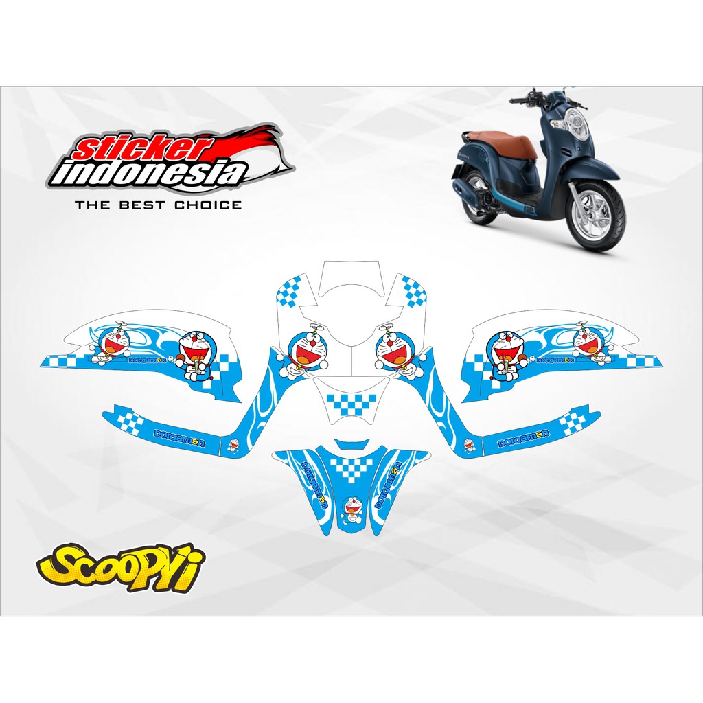Decal scoopy full body New Fi 2017 2018 2019 2020 striping dora emon biru