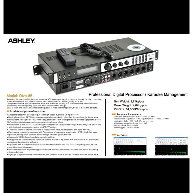 Digital Processor ASHLEY DIVA86/DIVA 86 Karaoke Management ORIGINAL