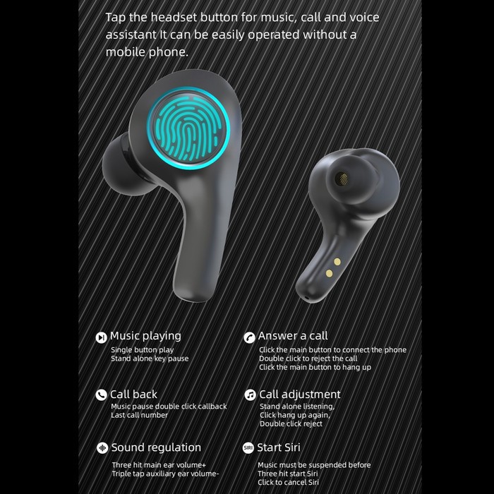 Headset EARBUDS PT05 ERGONOMIC DESIGN WITH FINGER TOUCH