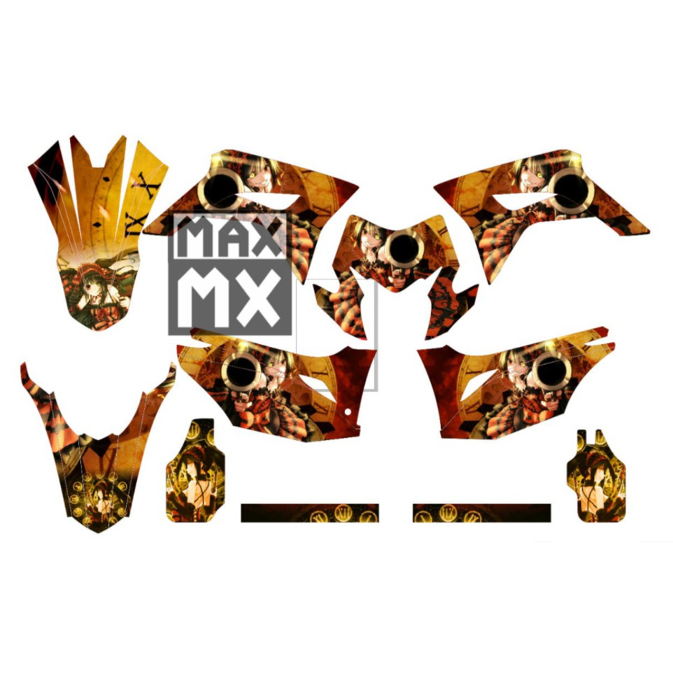 Decal Stiker CRF 150 L Dekal Variasi Sticker Striping Custom Full Body anime 058