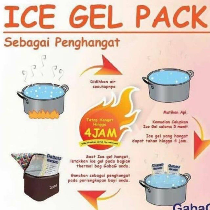 GABAG Ice Gel / Hot &amp; Cold Gel Gabag ukuran 500gr 500 gr Yellow Koala Bear Seri Baru