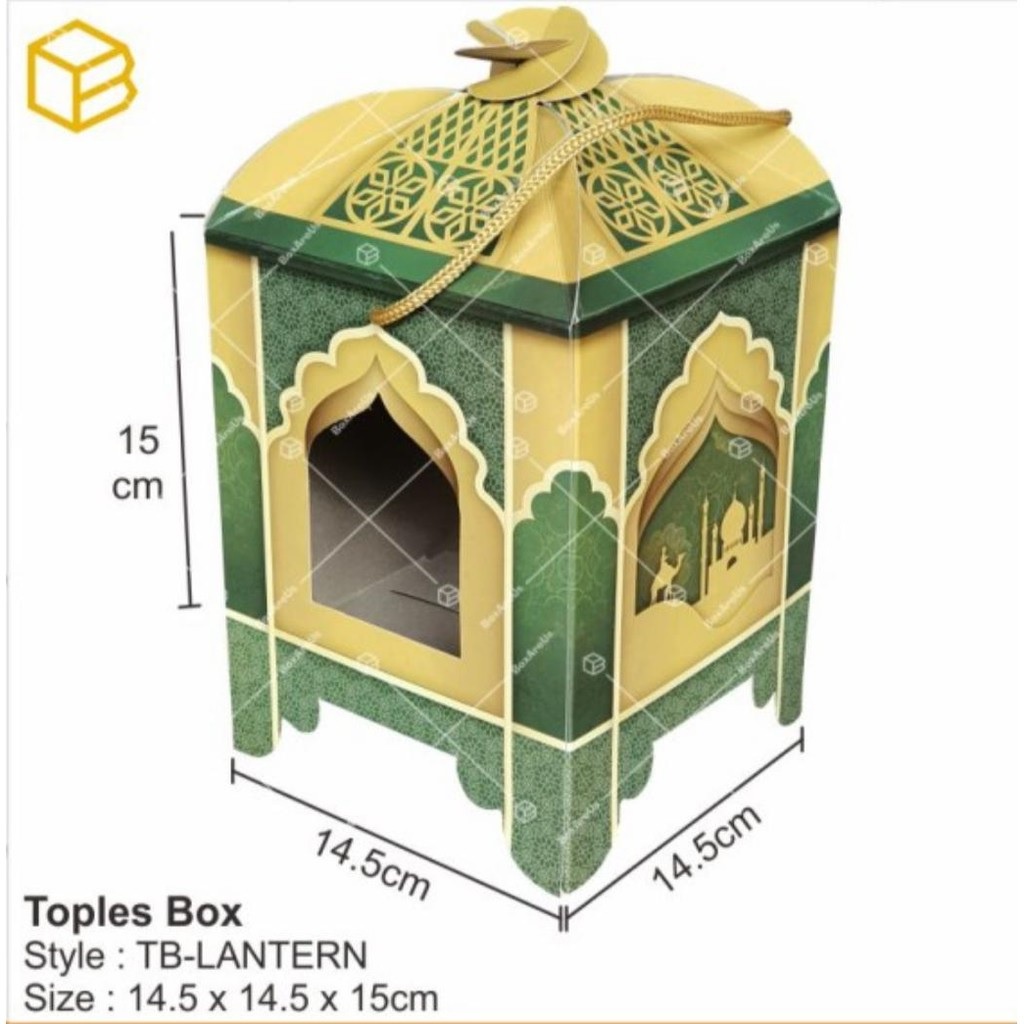 Dus Toples Lebaran Lantern Hijau - Box Toples Lebaran - Gosend/Grab Only!!!