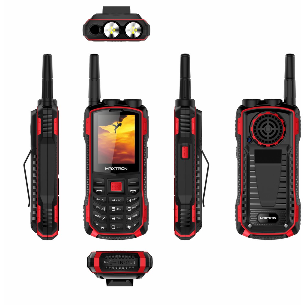 MAXTRON P12 BOMBA - HP Antena - HP Powerbank - Bluetooth Speaker - HP MAXTRON P12i BOMBA - HP GUNUNG-Red