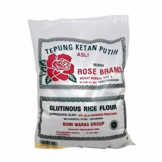 

Ketan-Beras-Tepung- Tepung Ketan Putih Rose Brand | Glutinuous Rice Flour 500 Gr -Tepung-Beras-