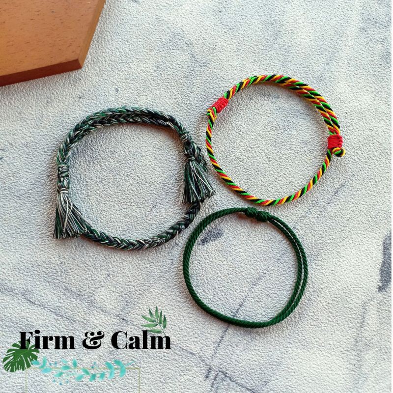 Set Gelang Hijau / Gelang Simple / Gelang Couple / Gelang Tali Murah / Gelang Hijau