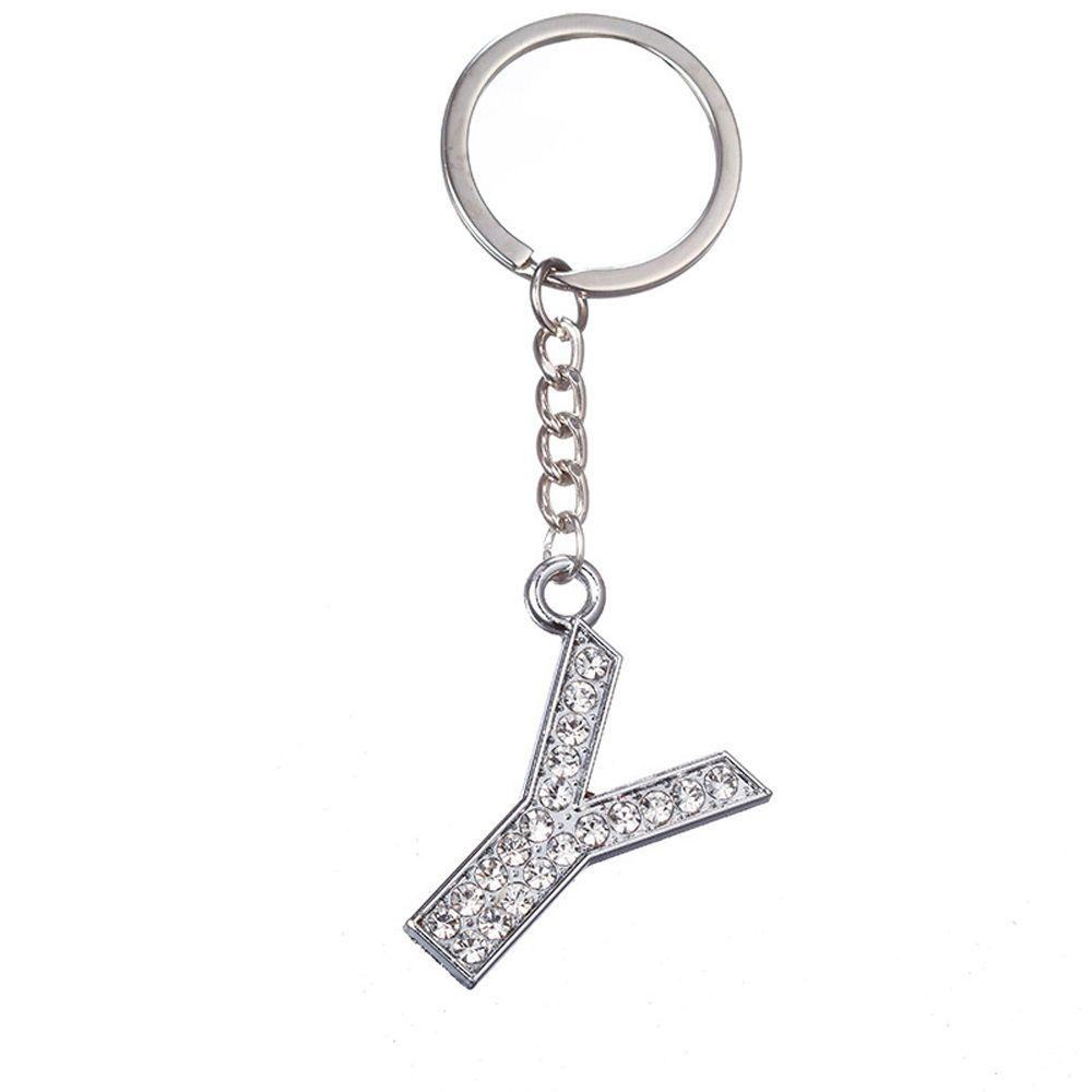 Mxbeauty Huruf Liontin Hadiah Natal Unisex Aksesoris Kristal Berlian Imitasi Gantungan Kunci Handbag Charms Key Chain