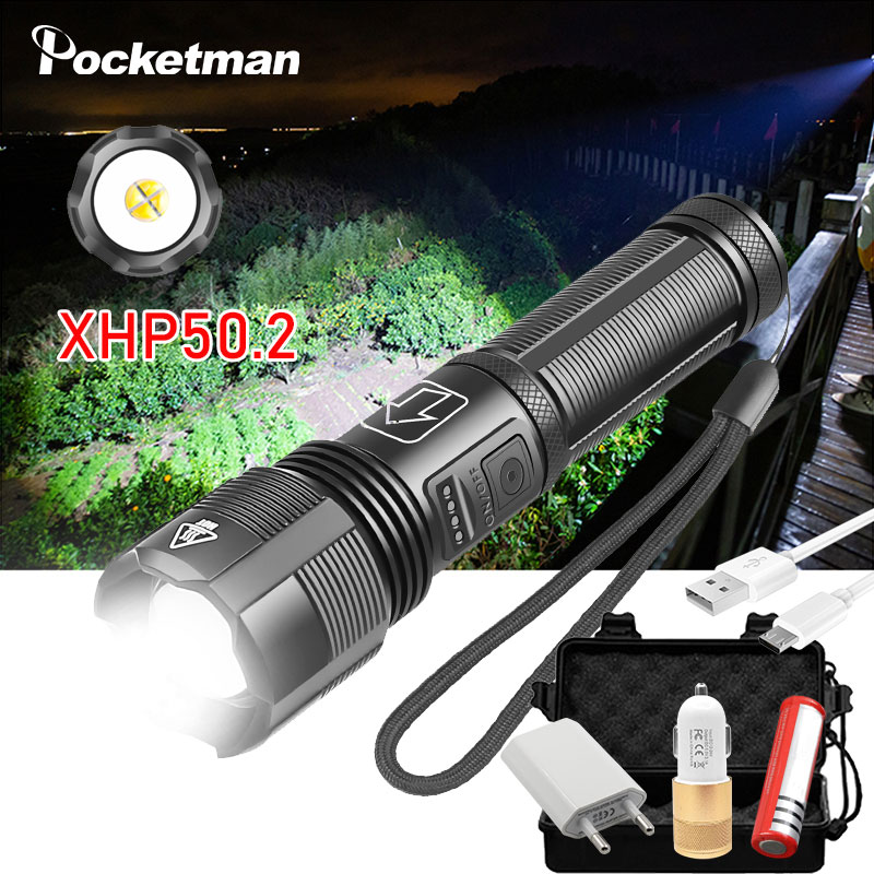 3500 Lumen XHP50 LED Zoomable HeadlampUSB Rechargeable 18650 HeadLight HeadTorch