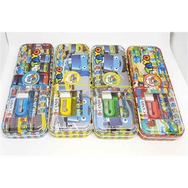 

Kotak Pensil Kaleng Motif Karakter Tayo