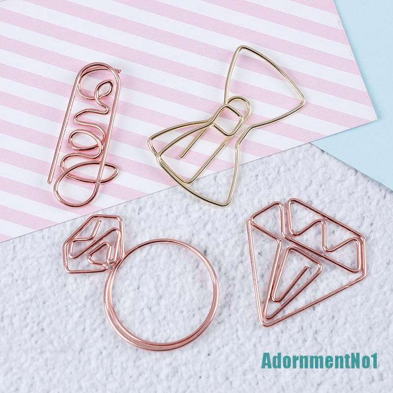 (AdornmentNo1) Klip Penjepit Kertas / Memo Bahan Metal Warna Rose Gold Untuk Kantor / Sekolah