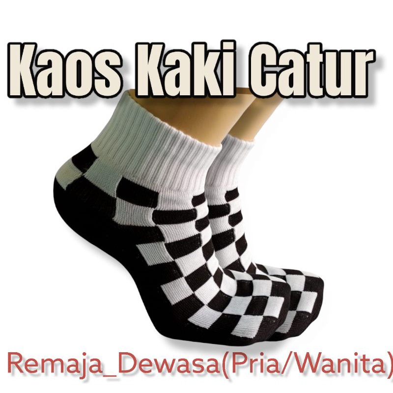 Kaos Kaki Semata kaki Motif Catur/Kaos Kaki Olah Raga