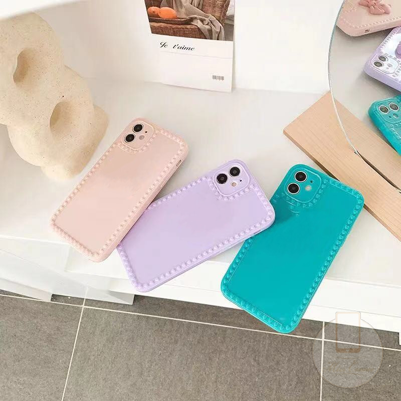 Casing iPhone 12 11 Pro Max Heart Edge Design Case iPhone 6 6S 7 8 Plus iPhone X XS XR XSMAX SE 2020 Camera Protection Square Glossy Shockproof Phone Soft TPU Case-4