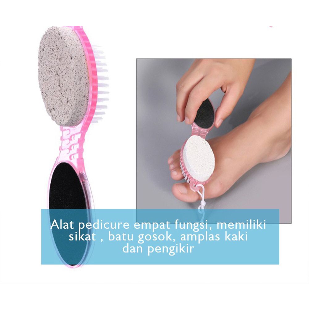 Sikat Alat Gosok Kaki Kapalan Penghalus Kulit Kaki Pedicure Paddle Brush 4 In 1 best seller DAN 2 IN 1