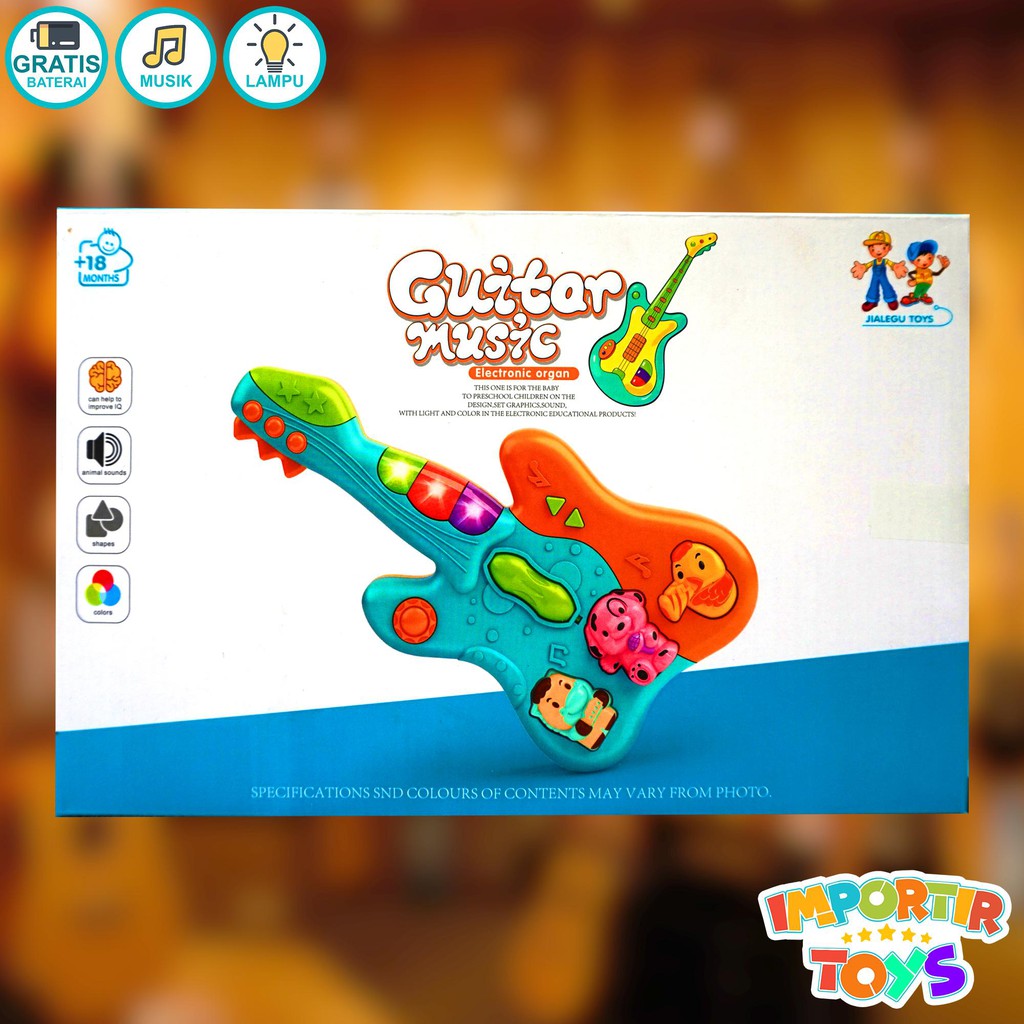 Mainan Musikal Anak Gitar Little Music Colourful Lucu 2 Warna