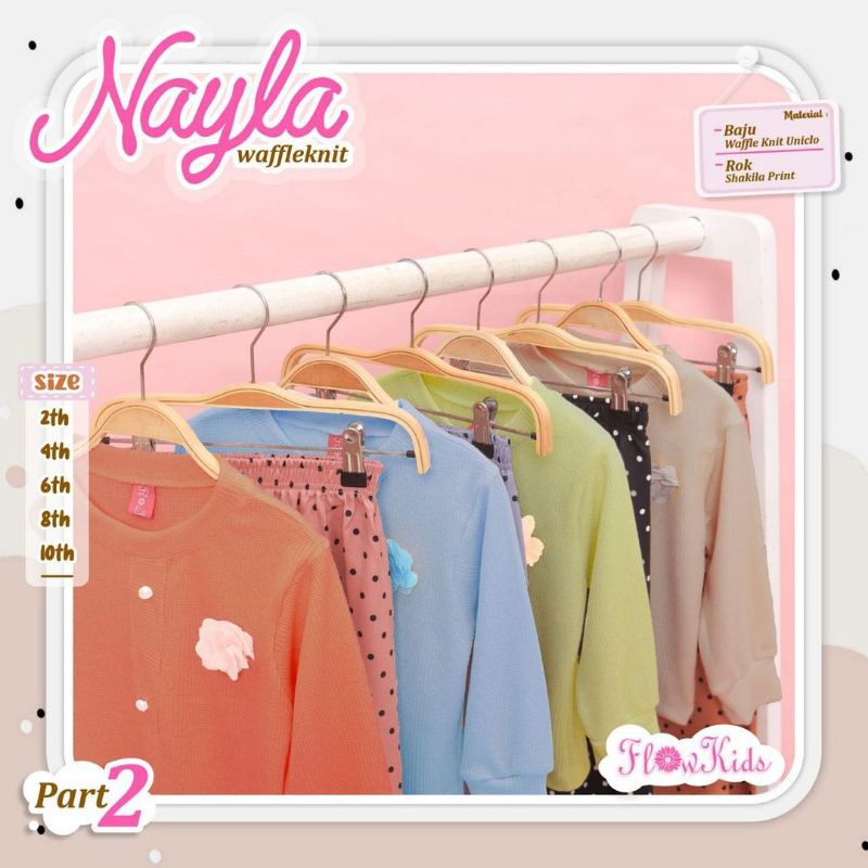 nayla set rok waffleknit by flowkids usia 2-10tahun | setelan anak perempuan