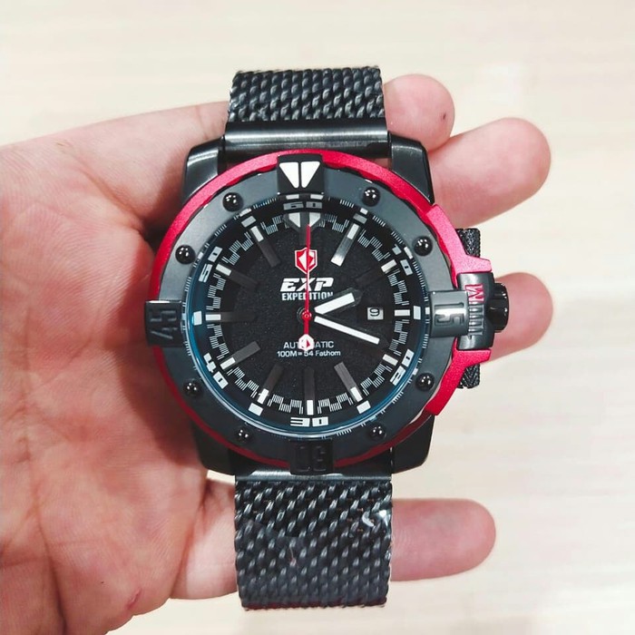 JAM TANGAN PRIA EXPEDITION E 302 BLACK RED ORIGINAL BERGARANSI RESMI