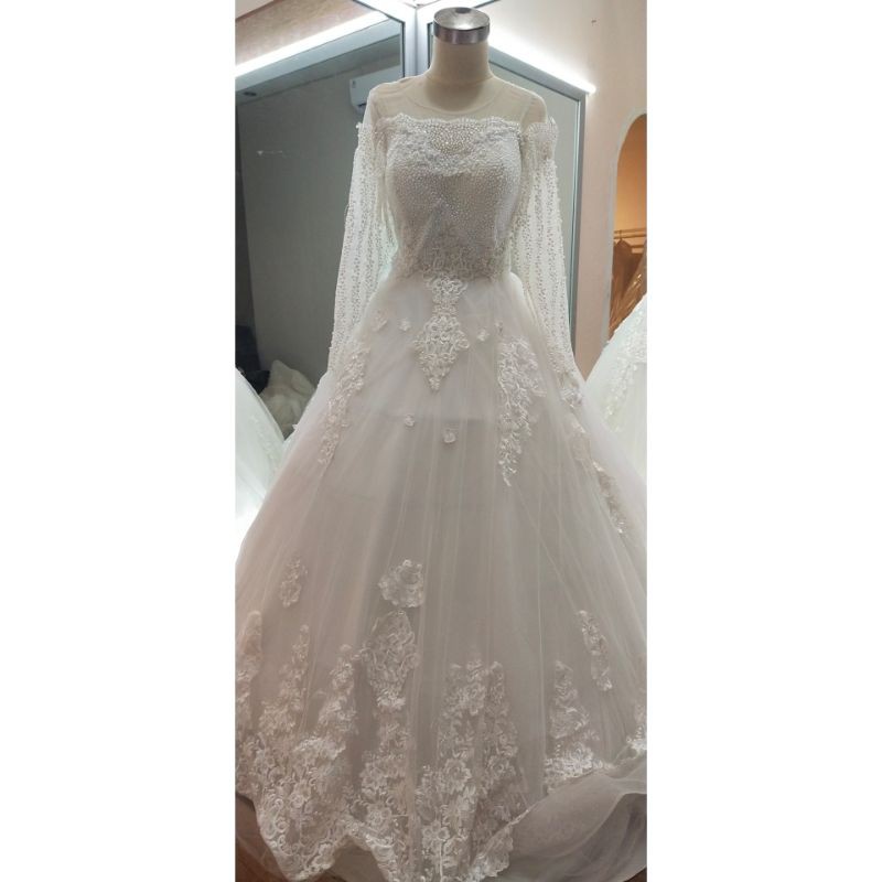 gaun wedding preloved / gaun wedding second / gaun wedding ekor 010