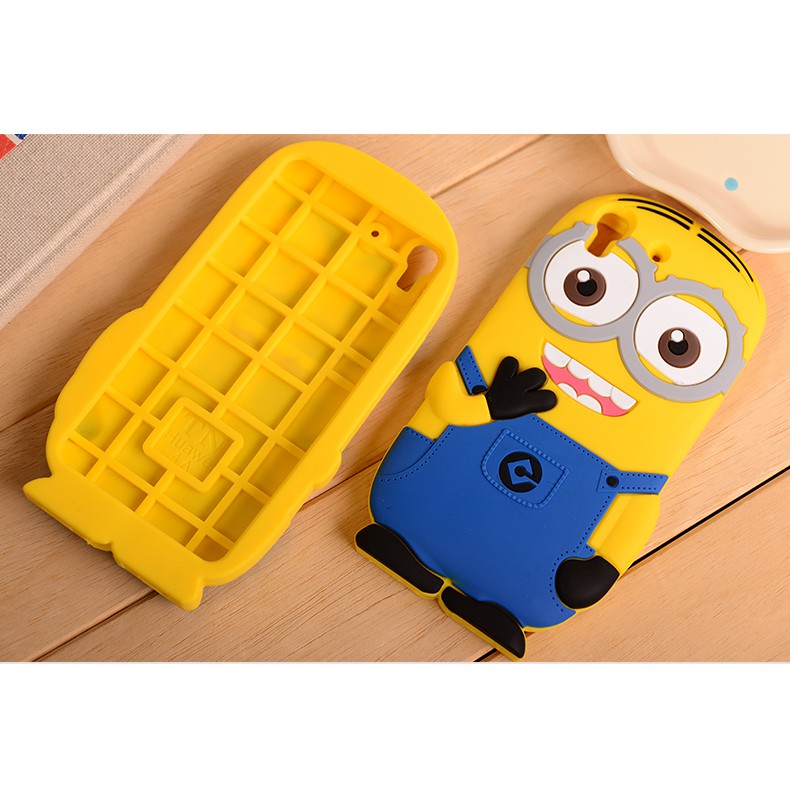 Silicon Case 3D Wana Kuning VIVO V3  V3 MAX V5  V7  V7 PLUS silikon tebal karakter lucu / case anak anak warna biru / pelindung hp