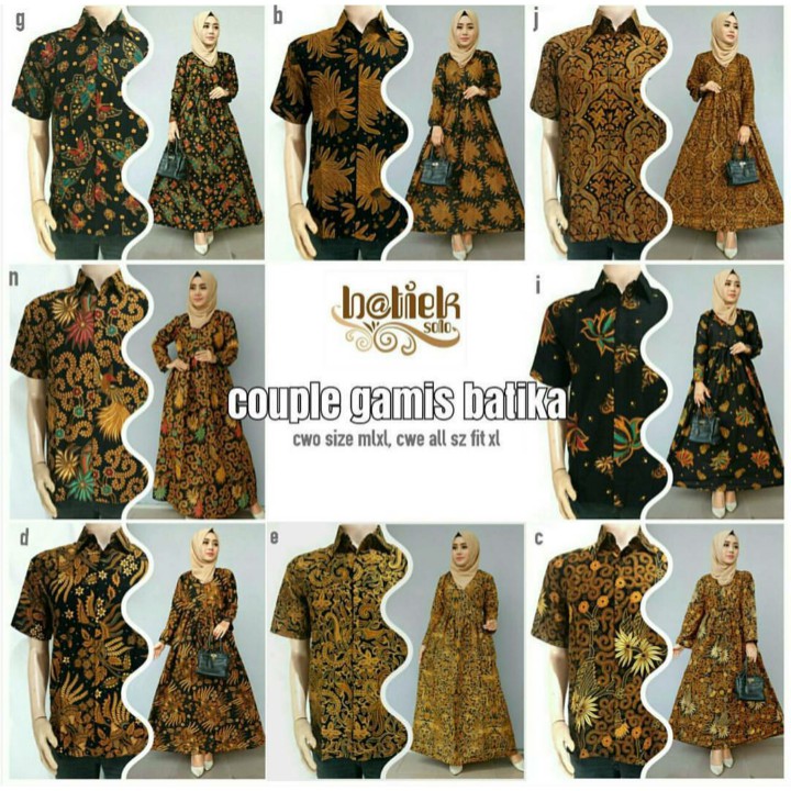 Couple Gamis Sogan Series Batika Premium Hijab Batik Sarimbit Modern Kondangan Syari