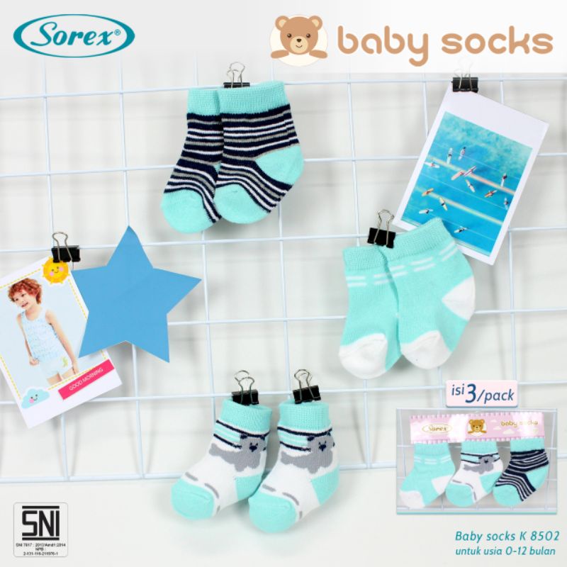 Sorex Baby Socks Kaos Kaki Bayi 0-12 Bln