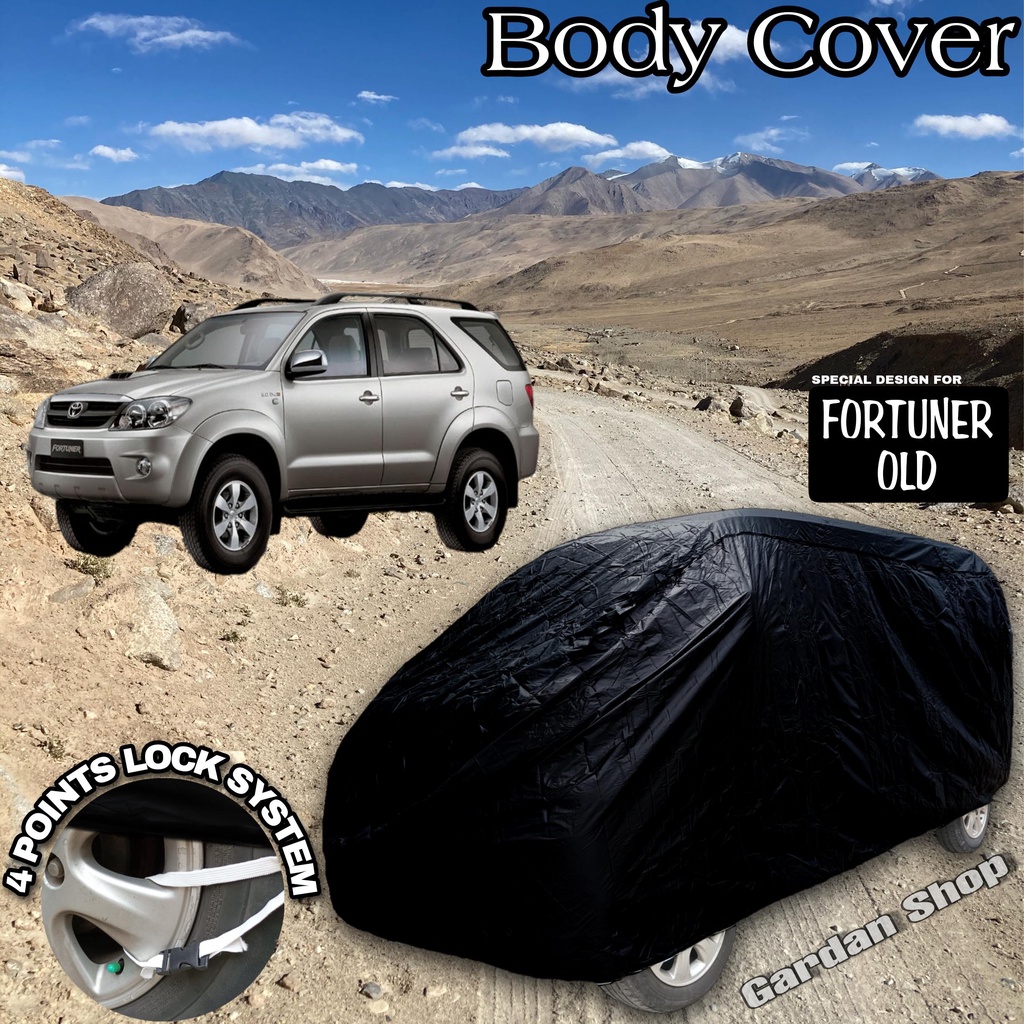 Sarung Mobil FORTUNER OLD Hitam POLOS Body Cover Fortuner Old Full Black