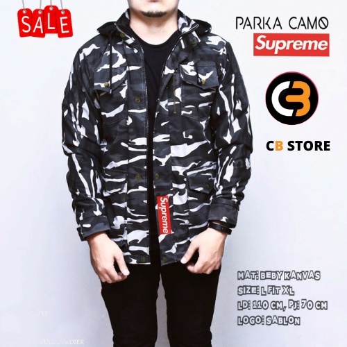 Jaket Jacket Pria Keren Jaket Parka Pria Jaket Cowok Jaket Semi Parka Motif Army Loreng Pria