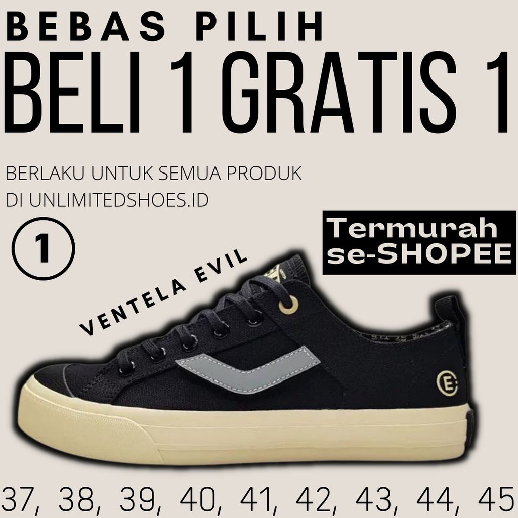 Sepatu Sneakers Ventela Evil All is Well x papa gading  high dan low