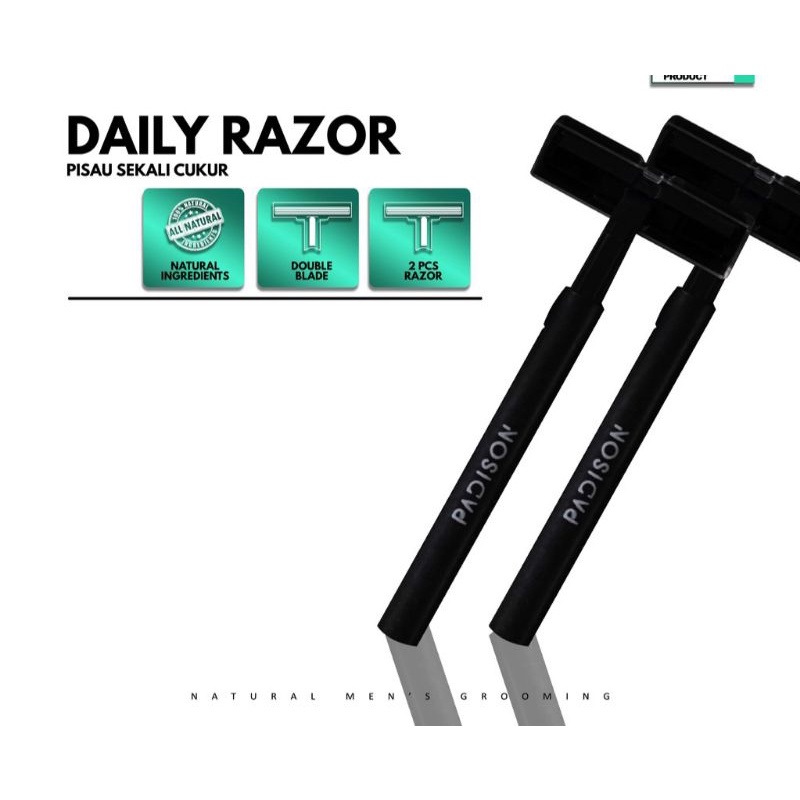 PADISON - Daily Razor Double Blade 2pcs Cukuran jenggot pria | Gillete cukur pisau cukur jenggot