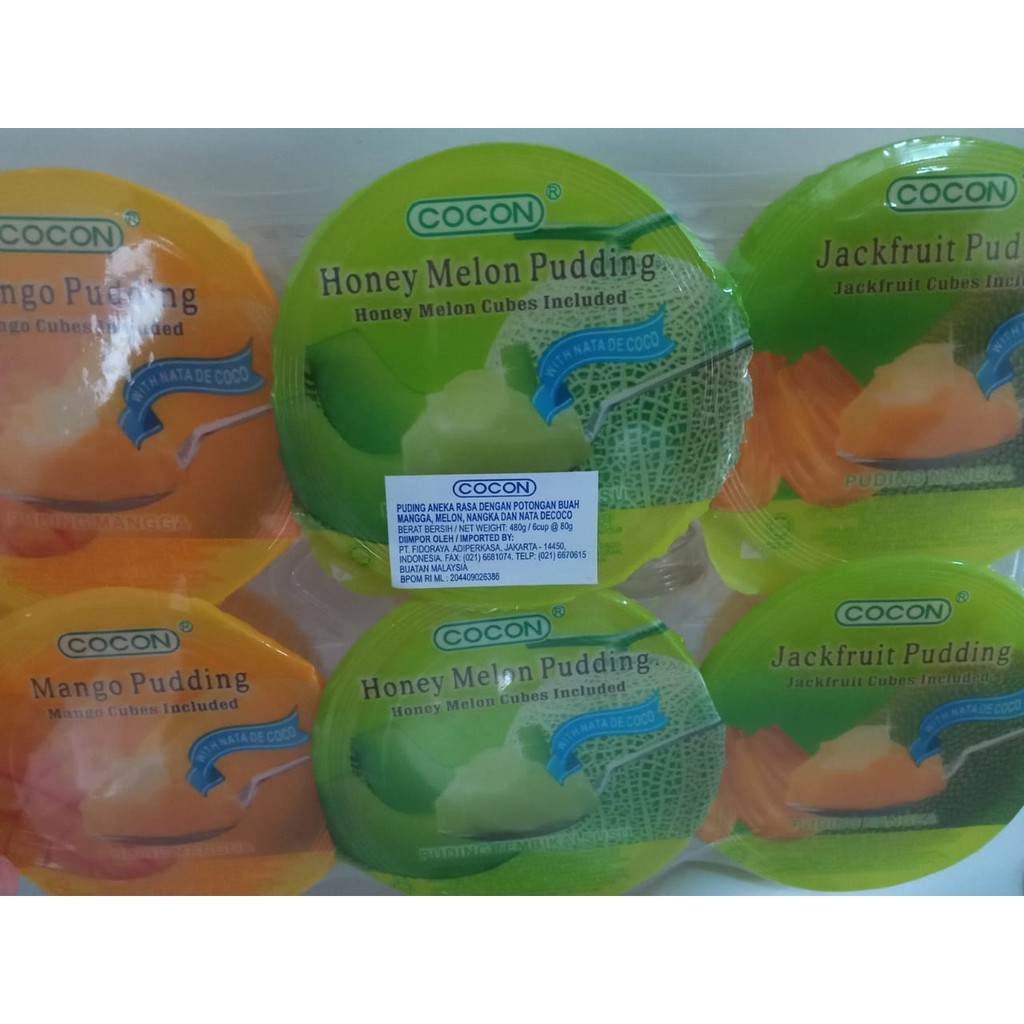 

Cocon Puding Dengan Potongan Buah dan Nata De Coco 6 X 80gr
