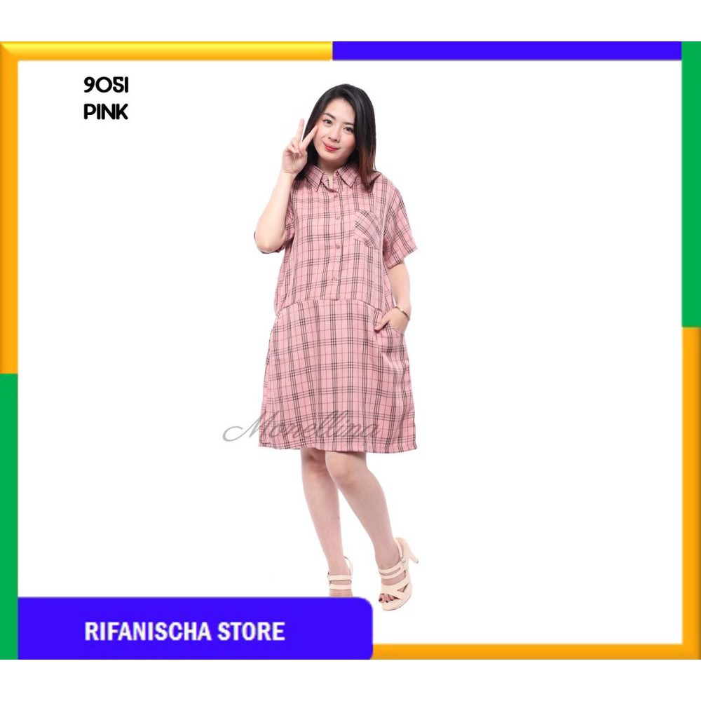 Rf 9051 Baju Atasan Tunik Lengan Pendek Murah Wanita Kekinian (MF)