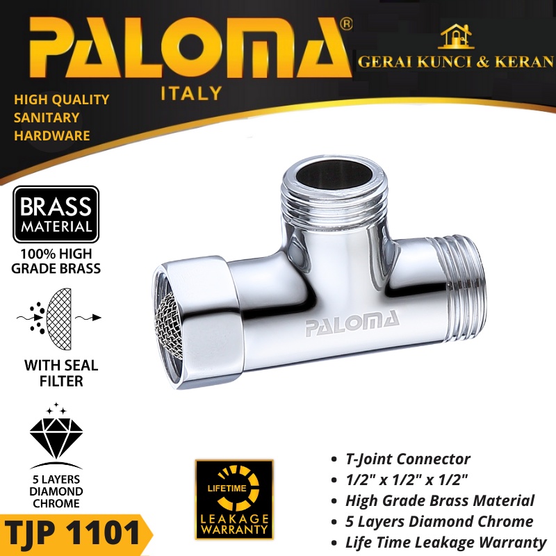 PALOMA TJP 1101 SAMBUNGAN NEPEL T CLOSET TOILET WC CONECTOR 1/2 INCH CHROME