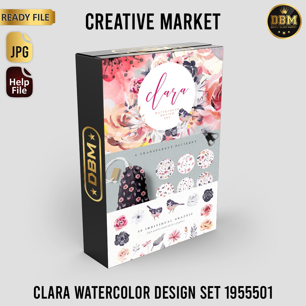 Clara Watercolor Design Set - JPEG Ultra HD