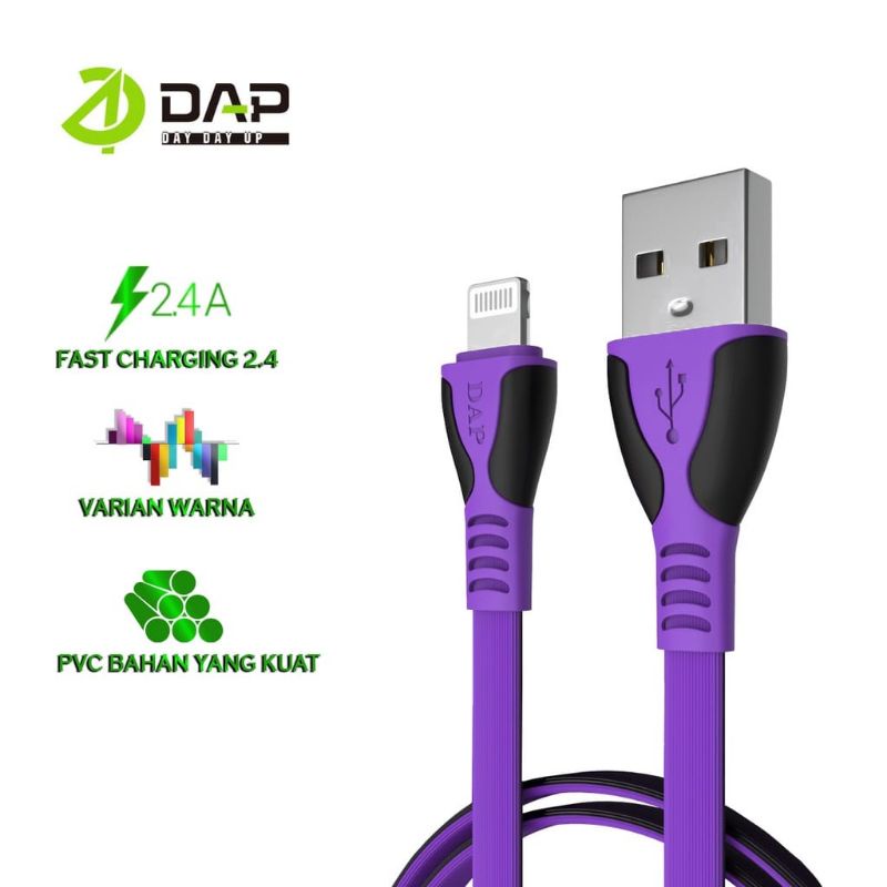 (Pertoples 50) DAP Kabel Data Lightning DPL25 25cm Fast Charging 2.4A