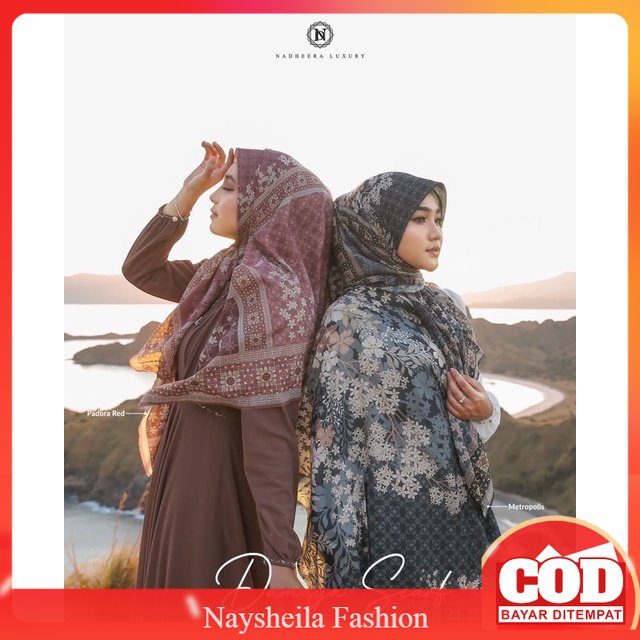 Damaya Scarf Nadheera Luxury Jilbab Segi Empat 4 Motif  Voal Premium Laser Cut 115 Cmx 115 Cm Kerudu