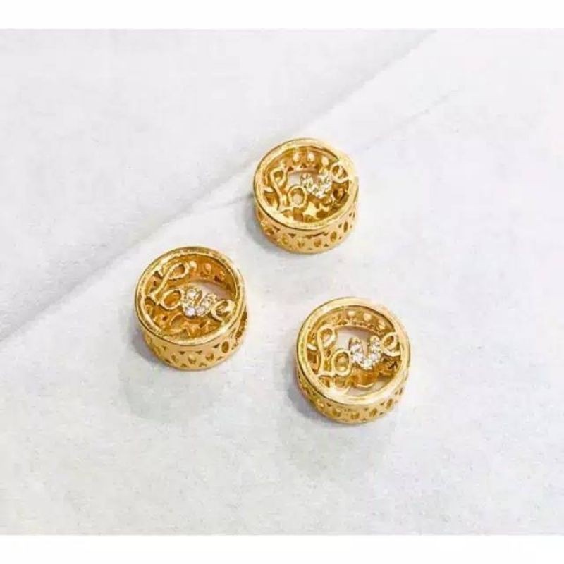 lightfashion Charm pandoragelang Homgkong LOVE charm gelang tangan wanita lapis emas  leontin gelang