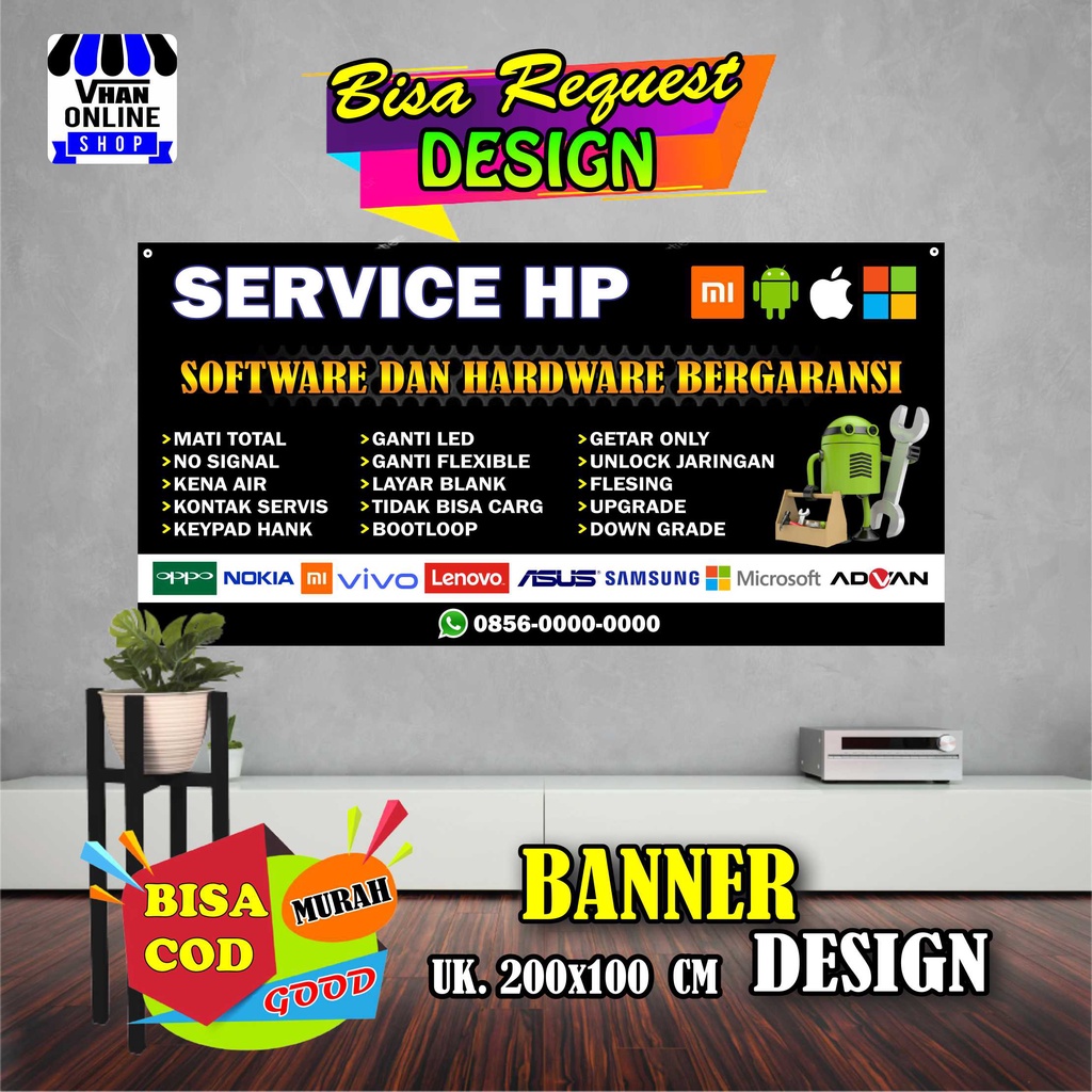 Jual Spanduk Banner Service Hp Handphone Komputer Pc Service Elektronik Keren Shopee Indonesia 7965