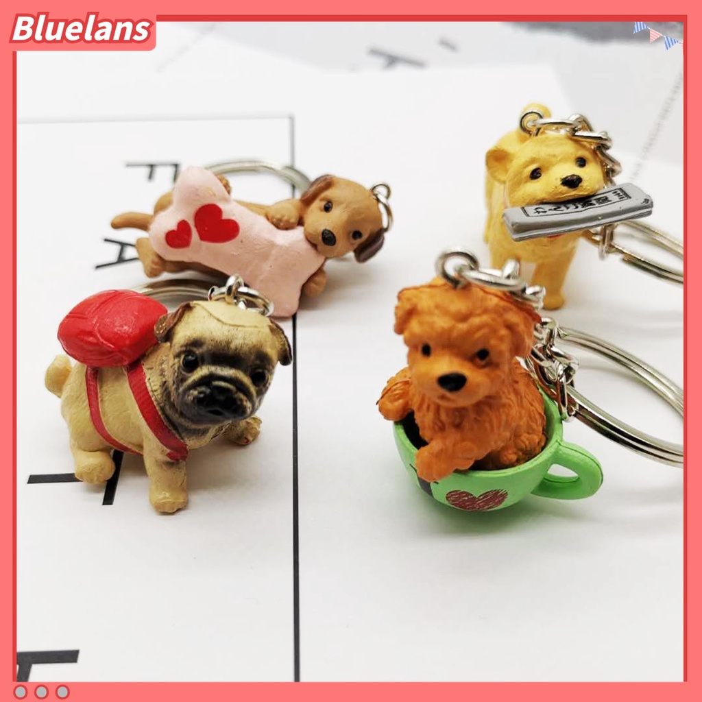 Bluelans Gantungan Kunci Bentuk Anak Anjing Bahan Resin Untuk Dompet Wanita