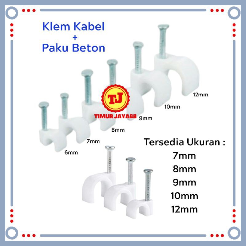 Klem Kabel Paku Beton Asli no 9 no. 9 Klem Kabel Listrik KLem Paku