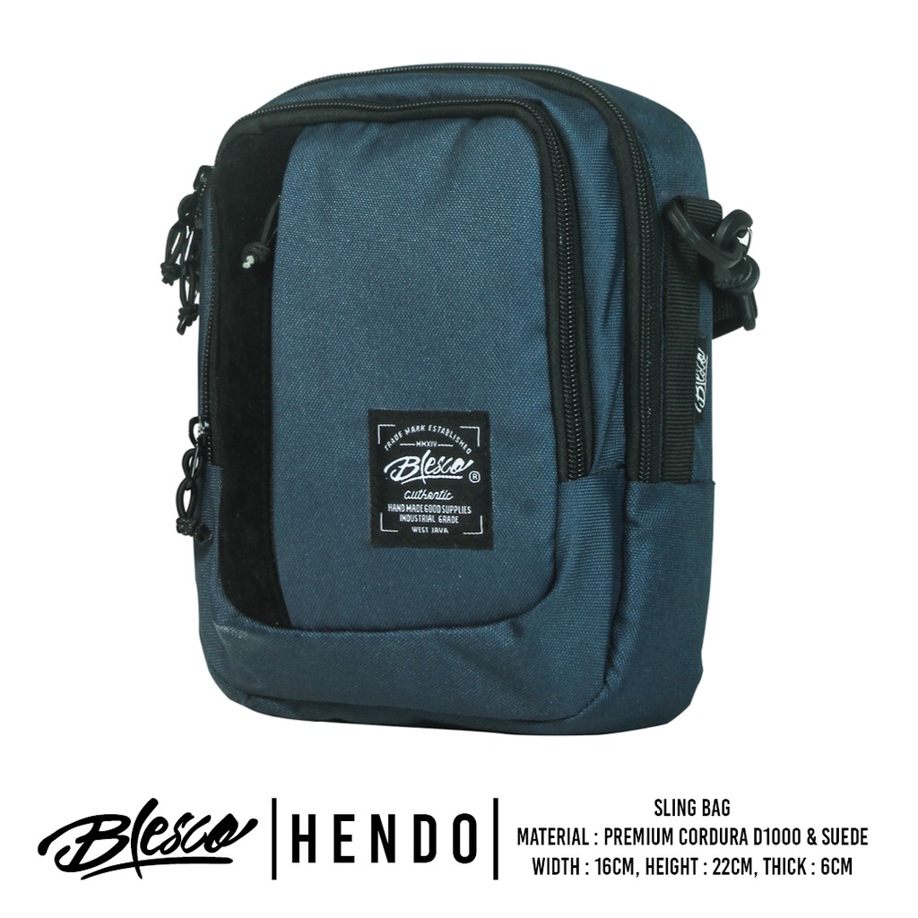 Tas Selempang Pria Mini Simple Navy Blesco Hendo