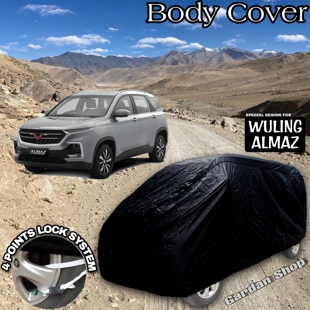 Sarung Mobil WULING ALMAZ Hitam POLOS Body Cover Wuling Almaz Full Black