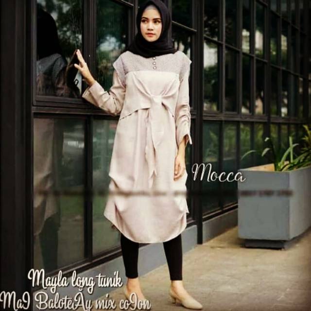 Mayla long tunik mini dress baju muslim