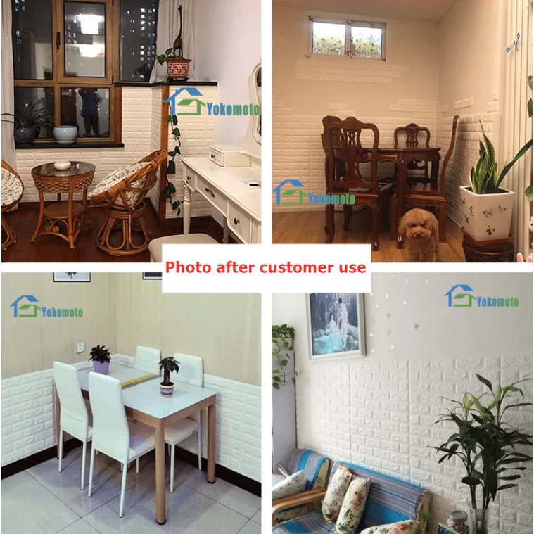 （COD）Promosi terlaris！！Wallpaper dinding 3D kamar tidur wallpaper Foam Motif Batu Bata Dekorasi kamar Stiker Dinding for Bedroom-5