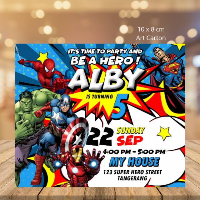 Undangan Ulang Tahun Avengers Spiderman Ironman